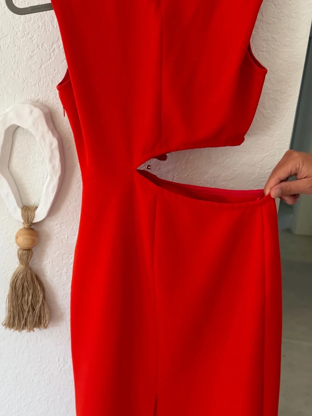 ba&sh Red Pencil dress with Side Cutout